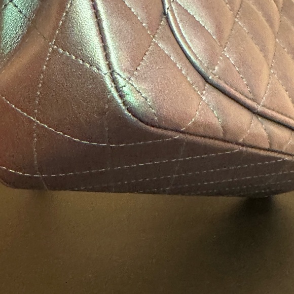 Authentic Chanel mini rectangular flap in iridescent turquoise - Picture 3 of 7